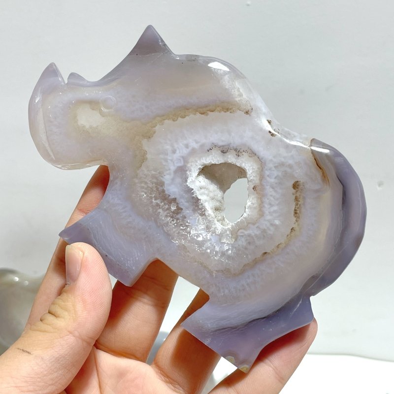 10 Pieces Geode Druzy Agate Rhino Carving - Wholesale Crystals