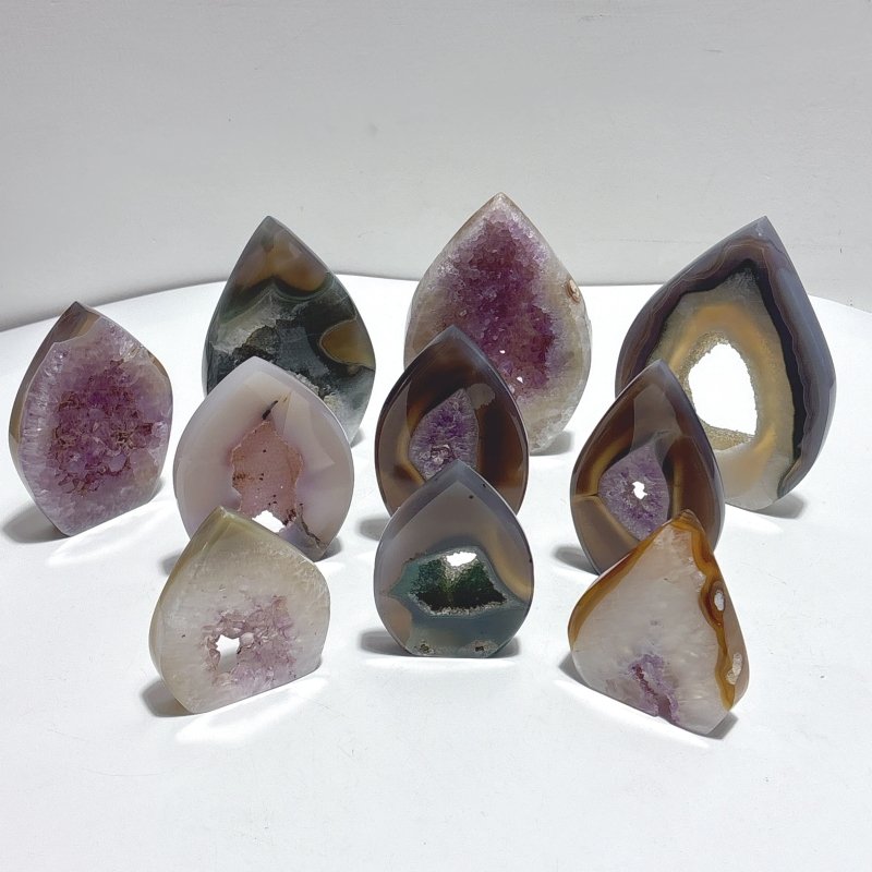10 Pieces Geode Druzy Amethyst Agate Arrow Head Shape - Wholesale Crystals