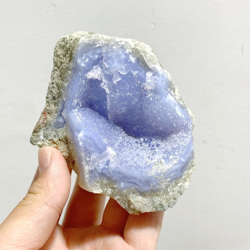 10 Pieces Geode Druzy Blue Chalcedony - Wholesale Crystals