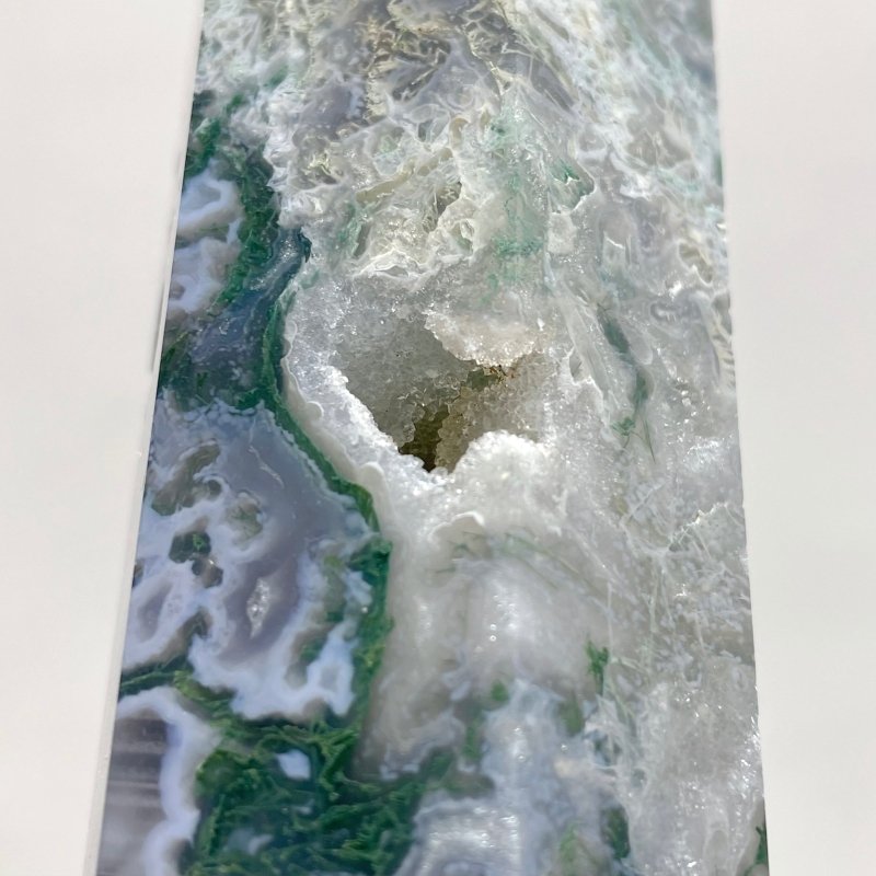 10 Pieces Geode Moss Agate Tower Points 25cm - Wholesale Crystals