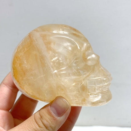 10 Pieces Hematoid Quartz Golden Fire Quartz Skull Carving - Wholesale Crystals