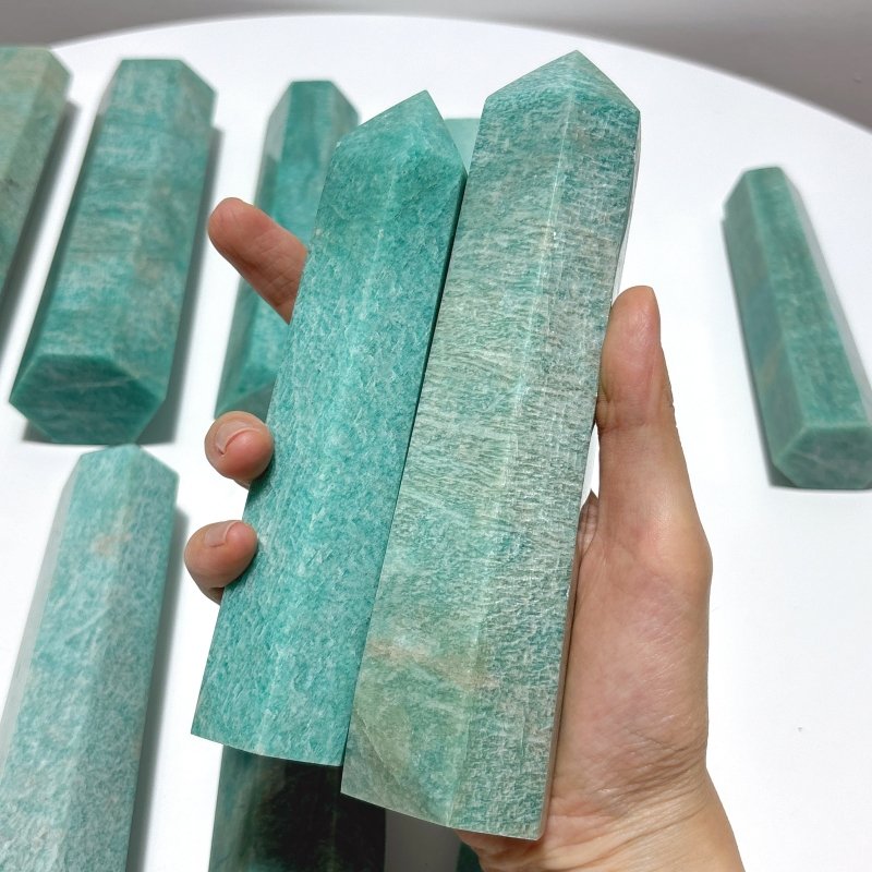 10 Pieces Large Amazonite Tower Points - Wholesale Crystals
