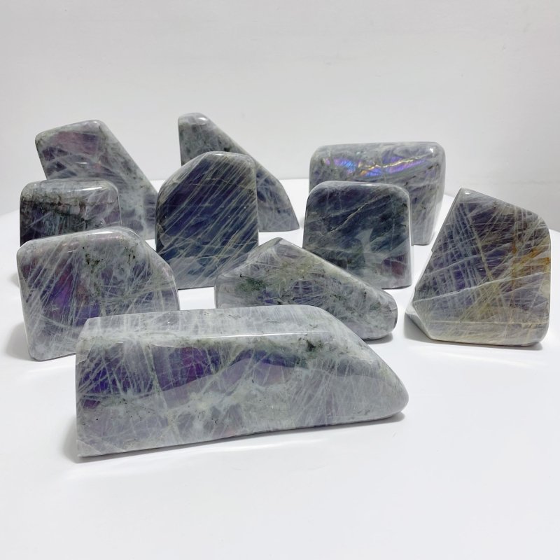 10 Pieces Large Purple Labradorite Free Form - Wholesale Crystals