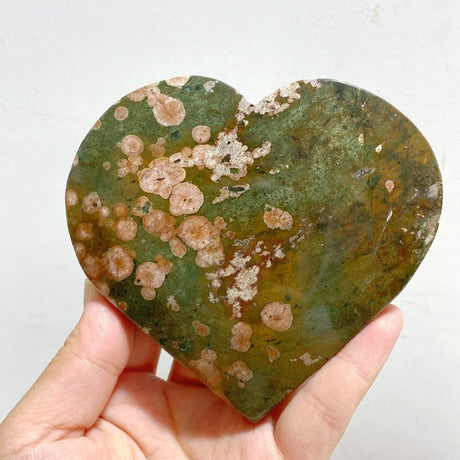 10 Pieces Large Rainforest Jasper Heart 4 -Wholesale Crystals