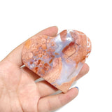10 Pieces Pink Agate Heart With Stand - Wholesale Crystals