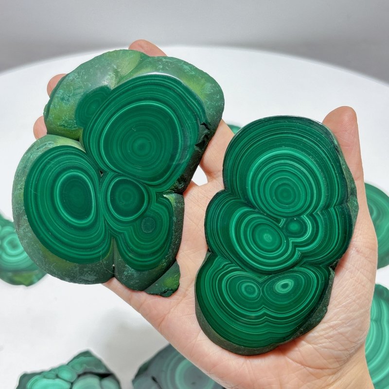 10 Pieces Polished Malachite Slab - Wholesale Crystals