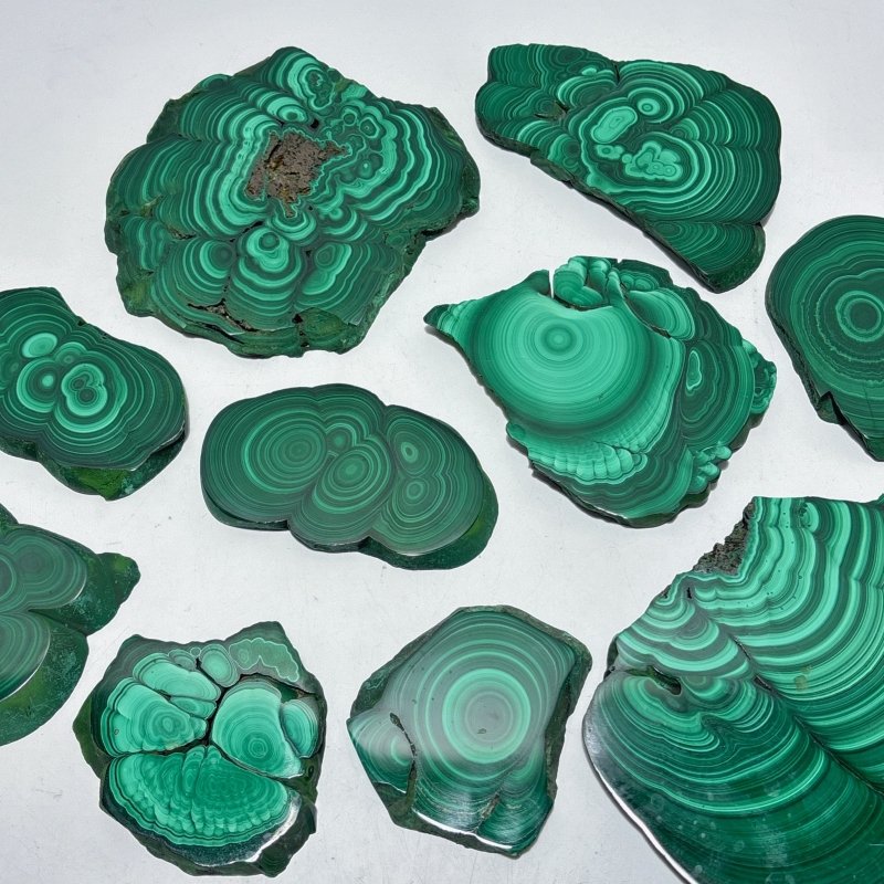 10 Pieces Polished Malachite Slab - Wholesale Crystals