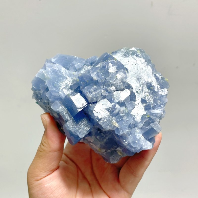10 Pieces Raw Blue Calcite Mixed Peridot Specimen - Wholesale Crystals