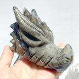 10 Pieces Volcanic Agate Dragon Head Carving Closeout(UV - Reactive) - Wholesale Crystals
