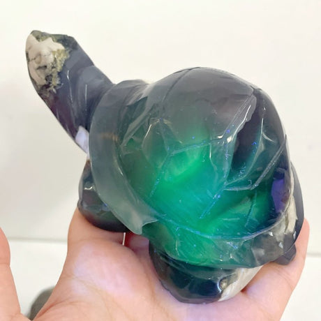 10 Pieces Volcano Agate Turtle Carving(UV - Reactive) - Wholesale Crystals