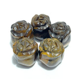 10 Types Small Rose Flower Carving Wholesale Fire Quartz Clear Quartz Yellow Calcite - Wholesale Crystals