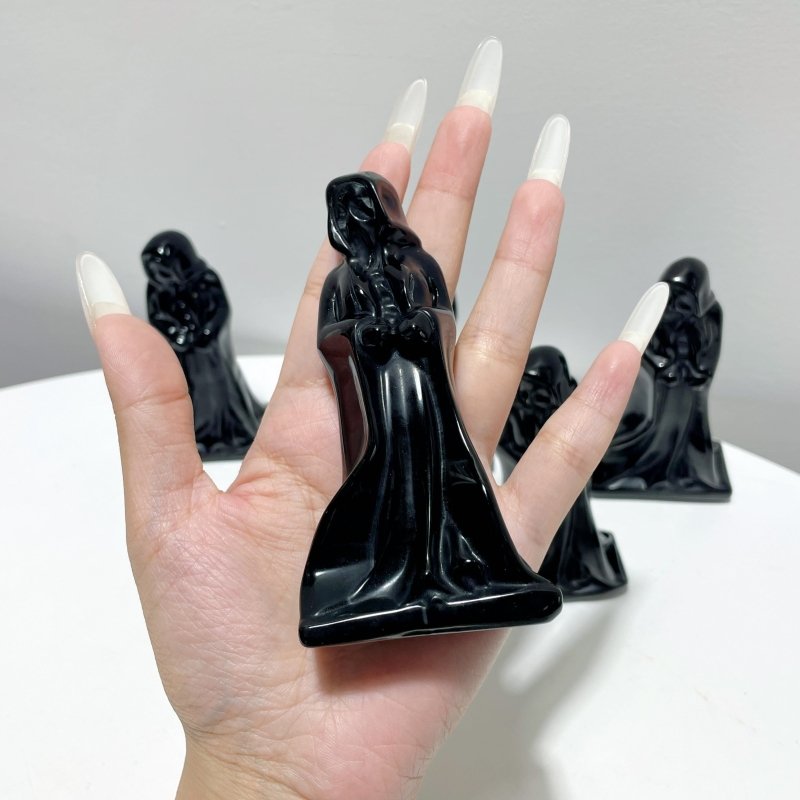 10cm Halloween Obsidian Grim Reaper Carving Wholesale - Wholesale Crystals