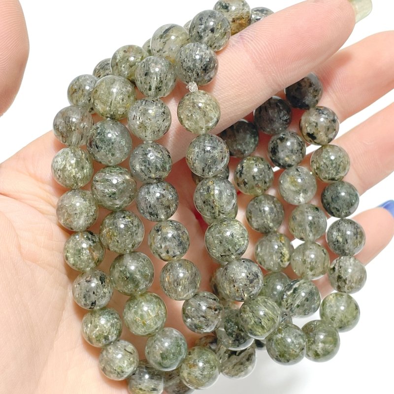 10mm Garden Quartz Mixed Green Mica Crystal Bracelets Wholesale - Wholesale Crystals