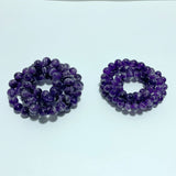 10mm/12mm Deep Purple Chevron Amethyst Bracelets Wholesale - Wholesale Crystals