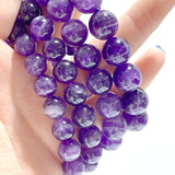 10mm/12mm Deep Purple Chevron Amethyst Bracelets Wholesale - Wholesale Crystals