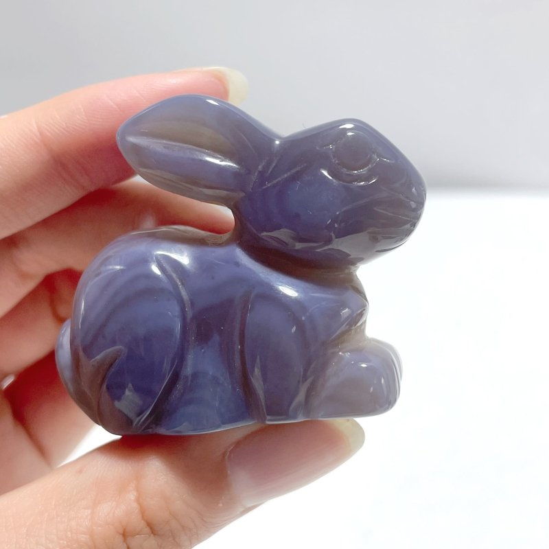 11 Pieces Agate Rabbit Carving - Wholesale Crystals