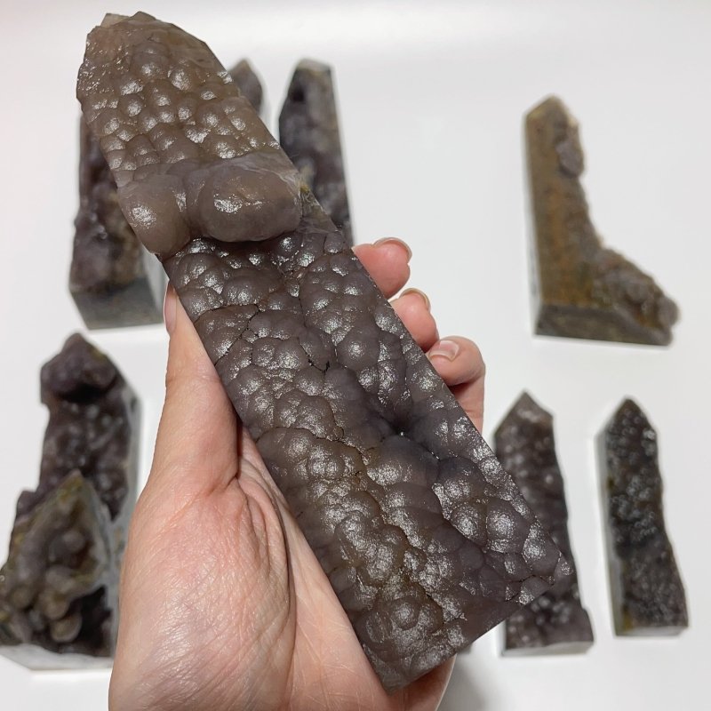 11 Pieces Agate Tower One Side Rough Wholesale -Wholesale Crystals