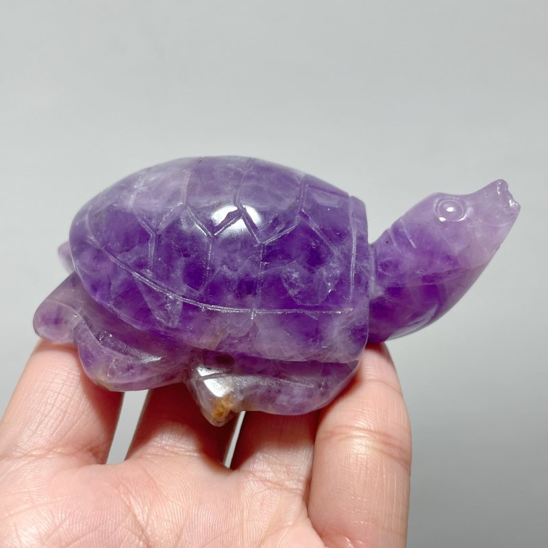 11 Pieces Amethyst Mixed Agate Turtle Carving - Wholesale Crystals