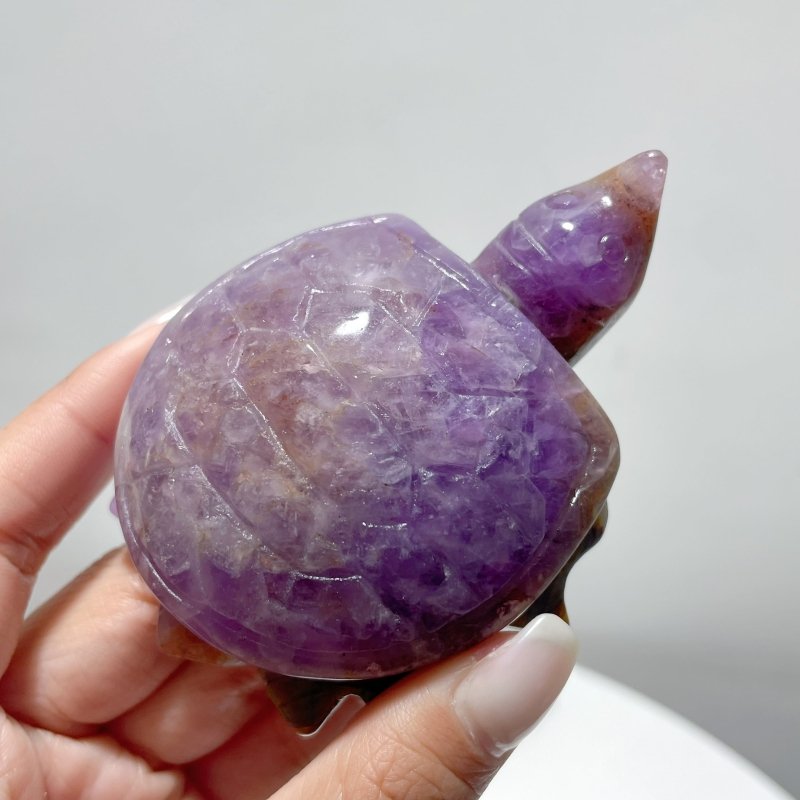 11 Pieces Amethyst Mixed Agate Turtle Carving - Wholesale Crystals