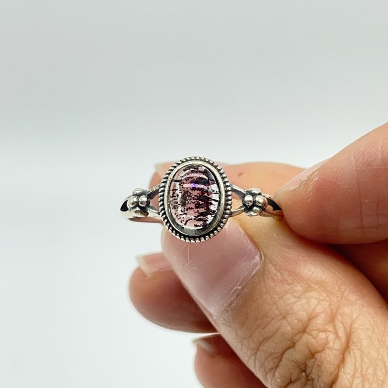 11 Pieces Beautiful Cacoxenite Super7 Amethyst Sterling Silver Different Styles Ring -Wholesale Crystals