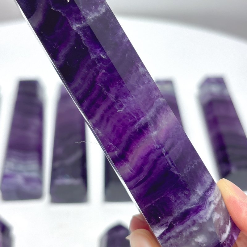 11 Pieces Beautiful Rainbow Purple Fluorite Crystal Tower - Wholesale Crystals