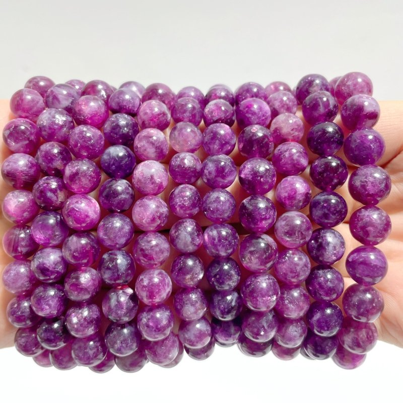 11 Pieces Beautiful Spark Lepidolite High Quality Bracelets (HGUB26) - Wholesale Crystals