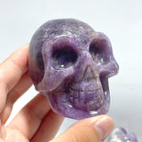 11 Pieces Chevron Amethyst Skull Carving - Wholesale Crystals