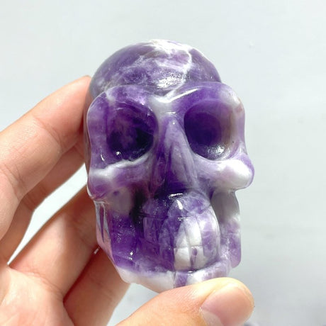 11 Pieces Chevron Amethyst Skull Carving - Wholesale Crystals