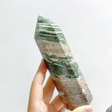 11 Pieces Green Stripe Jasper Point 1 - Wholesale Crystals