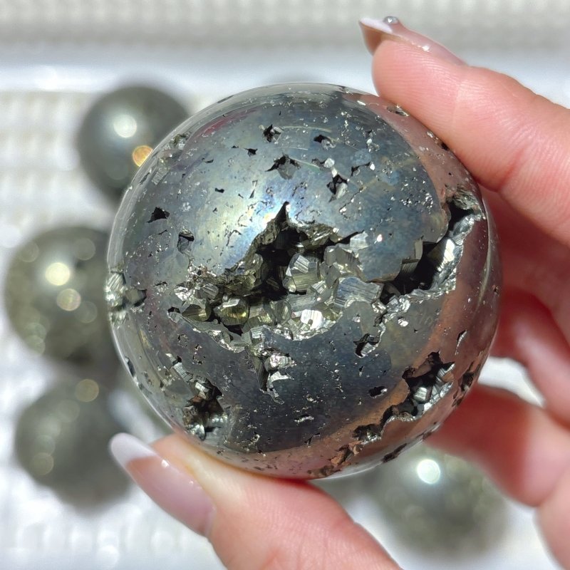 11 Pieces High Quality Pyrite Spheres Ball - Wholesale Crystals