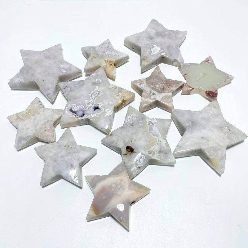 11 Pieces Large Beautiful Geode Agate Star - Wholesale Crystals