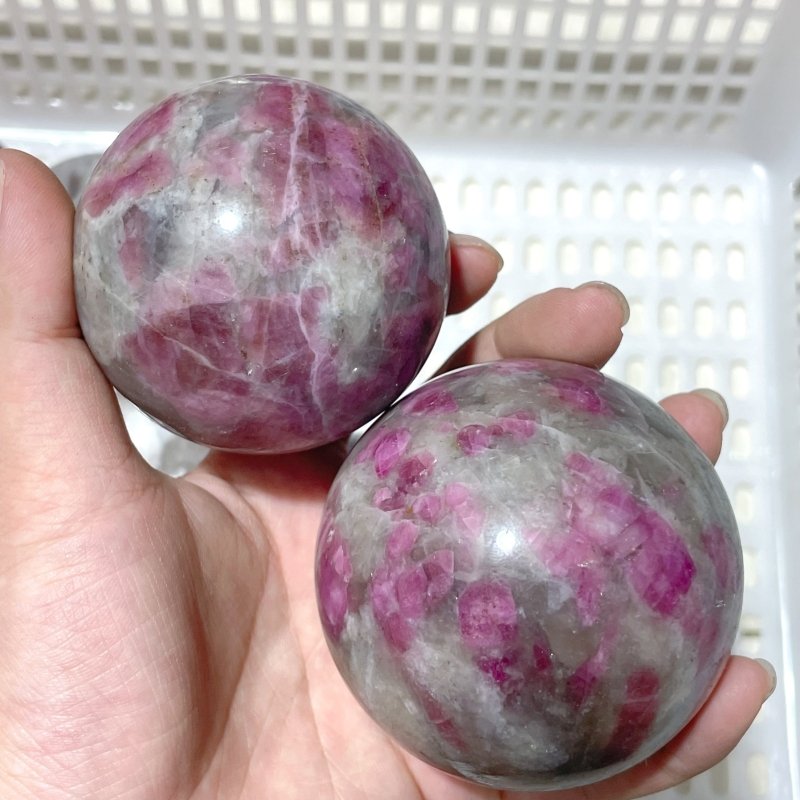 11 Pieces Pink Tourmaline Spheres Balls - Wholesale Crystals
