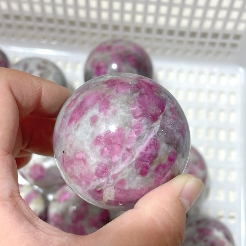 11 Pieces Pink Tourmaline Spheres Balls - Wholesale Crystals