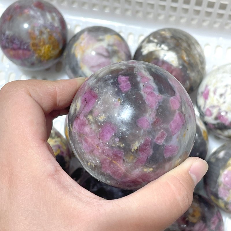 11 Pieces Pink Tourmaline Spheres Balls - Wholesale Crystals