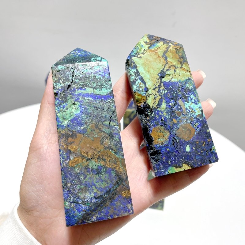 11 Pieces Unique Azurite Malachite Tower - Wholesale Crystals