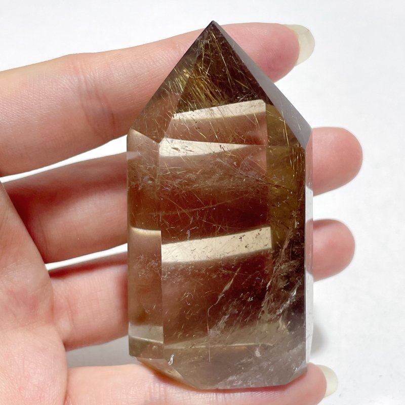 11 Pieces Unique Gold Rutilated Quartz Points - Wholesale Crystals