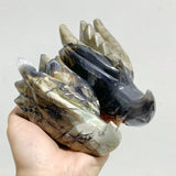 11 Pieces Volcanic Agate Dragon Head Carving Closeout(UV-Reactive) -Wholesale Crystals