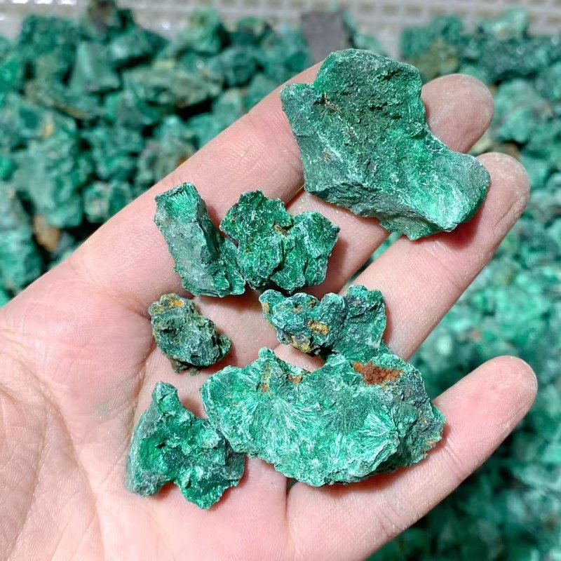 11lbs Natural Small Raw Malachite High Quality - Wholesale Crystals