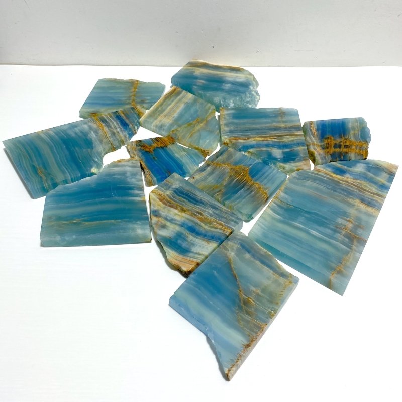 12 Pieces Blue Onyx Slab - Wholesale Crystals