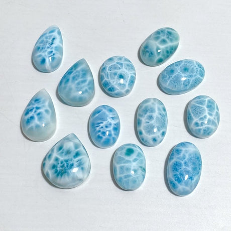 12 Pieces Cabochon Larimar DIY Charms Dominican Republic Larimar -Wholesale Crystals