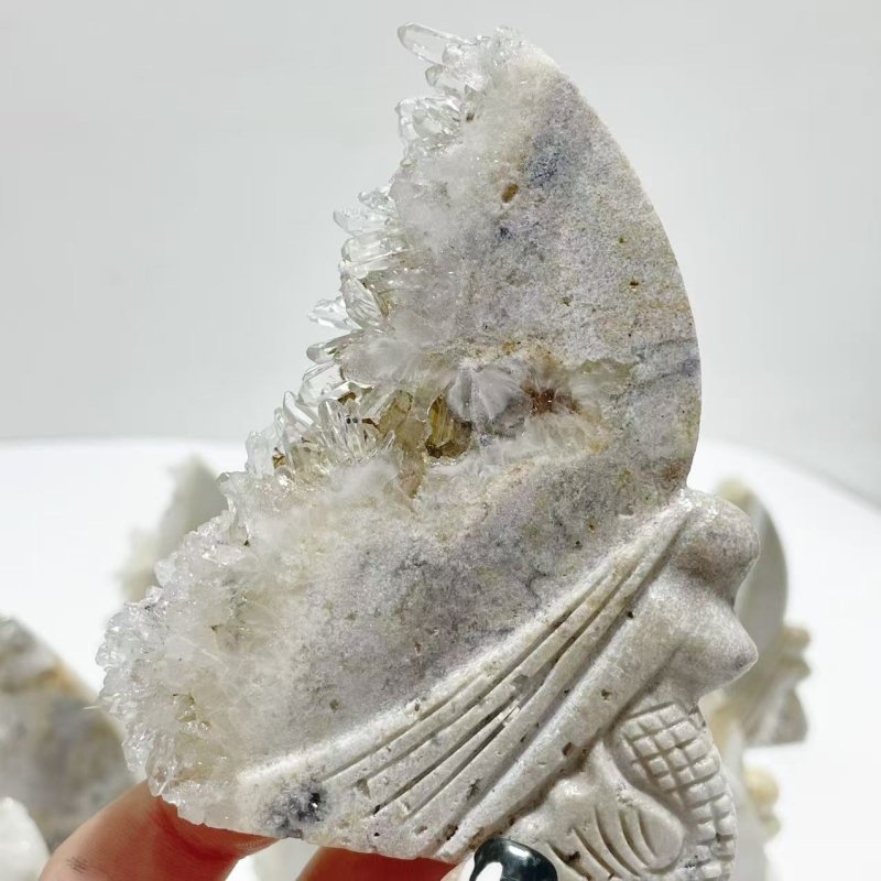 12 Pieces Clear Quartz Cluster Mermaid Carving - Wholesale Crystals