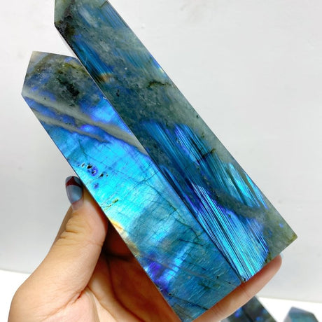 12 Pieces Flash Labradorite Four - Sided Point - Wholesale Crystals