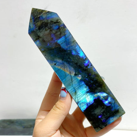 12 Pieces Flash Labradorite Four - Sided Tower Point - Wholesale Crystals
