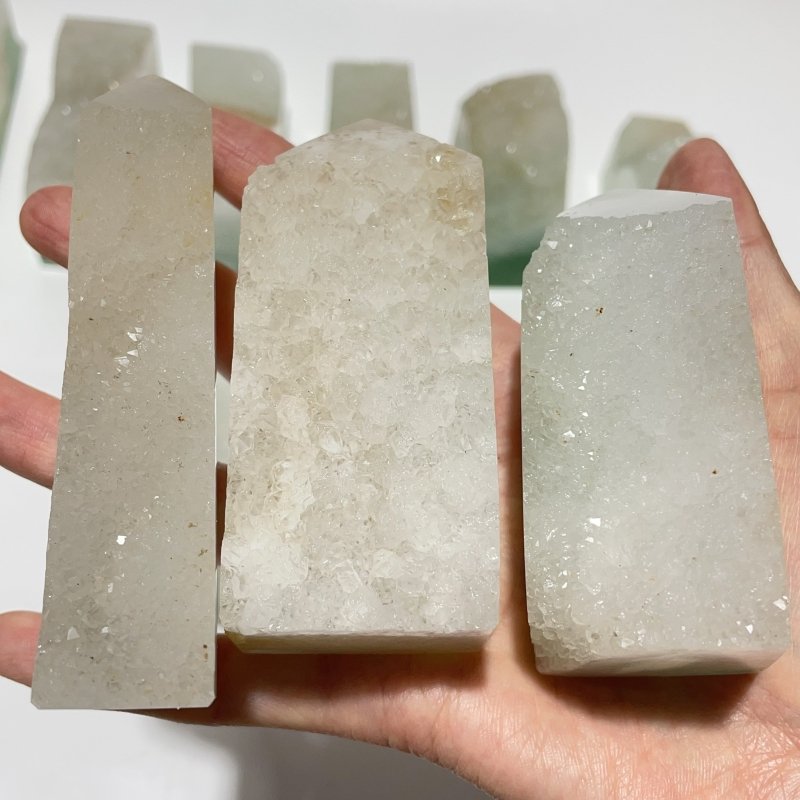 12 Pieces Fluorite Geode Druzy Tower Points -Wholesale Crystals