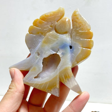 12 Pieces Geode Agate Druzy Angel Carving - Wholesale Crystals