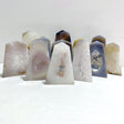 12 Pieces Geode Druzy Agate Four - sided Tower Point - Wholesale Crystals