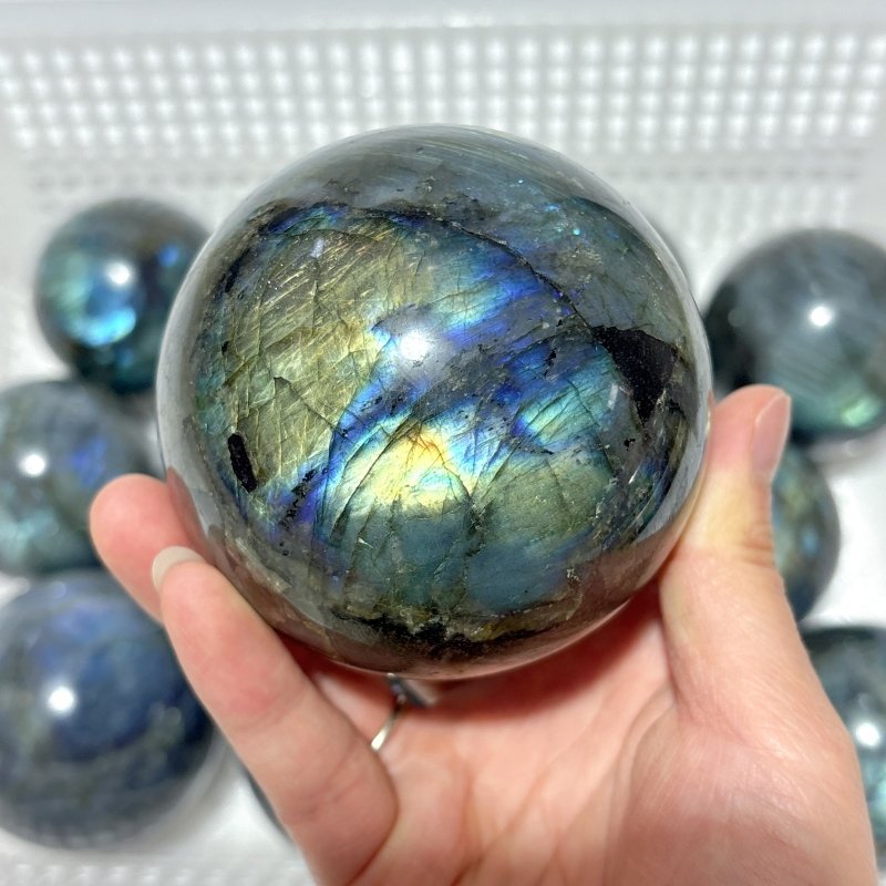 12 Pieces High Quality Labradorite Spheres -Wholesale Crystals