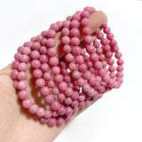 12 Pieces High Quality Rhodonite Bracelets -Wholesale Crystals