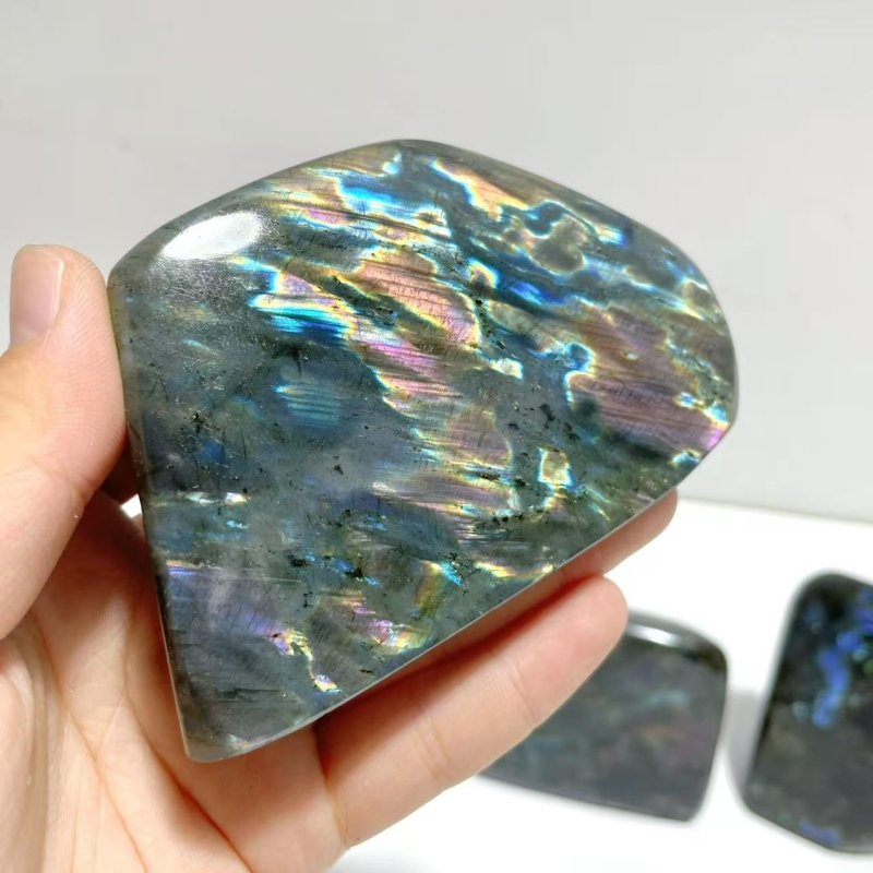 12 Pieces Large Beautiful Polished Purple Blue Labradorite Free Form - Wholesale Crystals