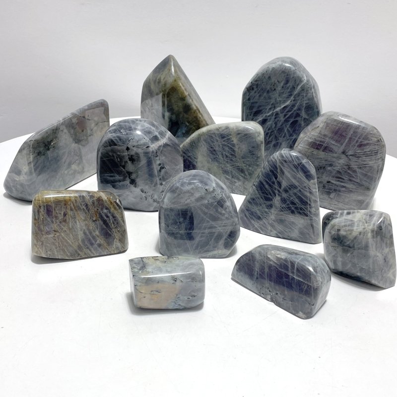 12 Pieces Large Purple Labradorite Free Form - Wholesale Crystals